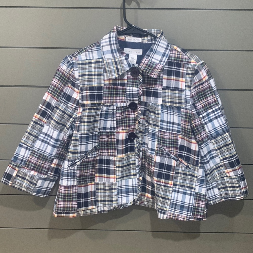 Tweeds Madras Casual Button Down Jacket. M.
